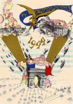 Christmas card, liberation of Paris, 1944